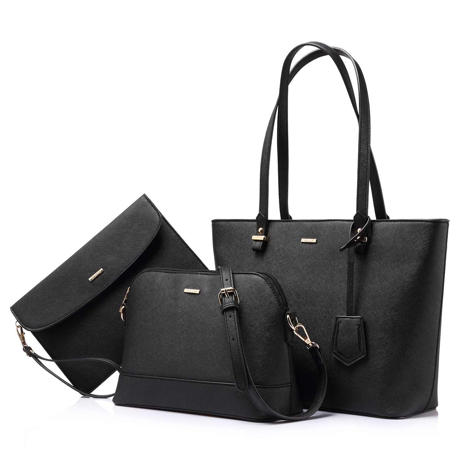 Price:$39.99    Handbags for Women Tote Bag Shoulder Bags Fashion Satchel Top Handle Structured Purse Set Designer Purses 3PCS PU Stand Gift Classical Black  Shoes