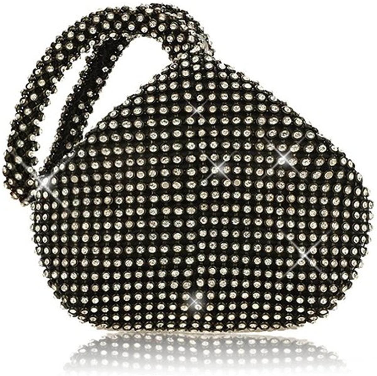 Price:$12.99 Mogor Women's Triangle Bling Glitter Purse Crown Box Clutch Evening Luxury Bags Party Prom Black  Handbags   
