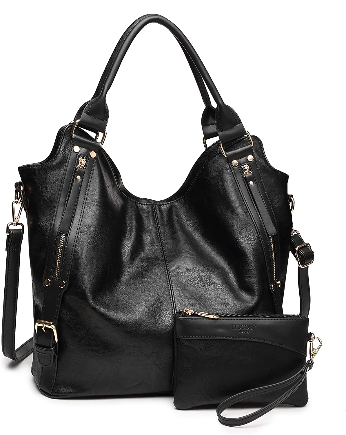 Price:$42.99    Women Tote Bag Handbags PU Leather Fashion Hobo Shoulder Bags with Adjustable Shoulder Strap, M, Black  Shoes