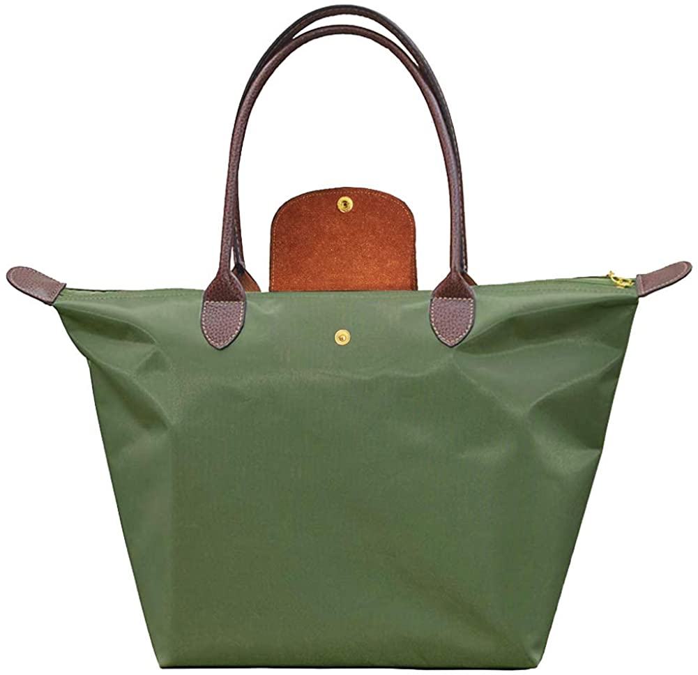 Price:$19.99    TCHH-DayUp Women Waterproof Zipper Tote Bag Handbag Nylon Shoulder Shopping Fold Bag (S, Amry green)  Shoes