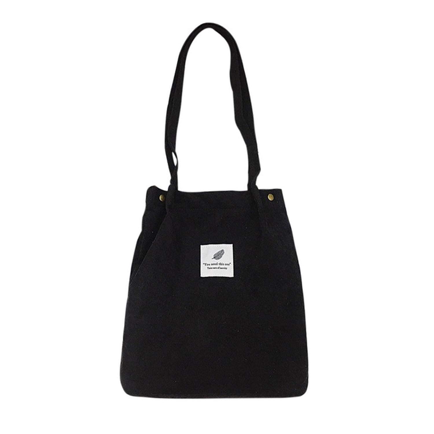 Price:$9.91    Corduroy Totes Bag - WantGor Women's Shoulder Handbags Small Shopping Bag (Black)  Clothing