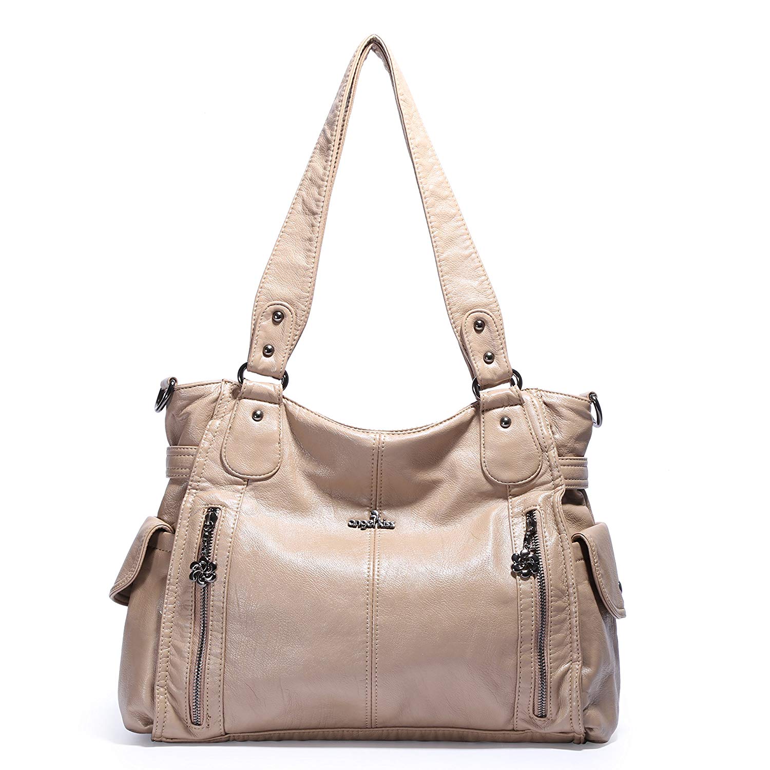 Price:$33.30    Handbag Hobo Women Shoulder Bag/Handbag Roomy Multiple Pockets Fashion PU Tote, Beige  Shoes