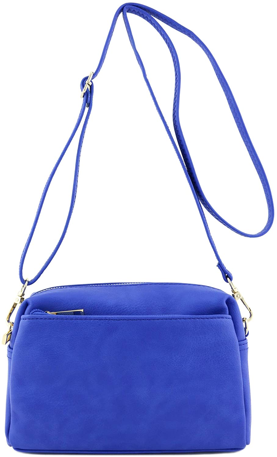 Price:$17.50 Triple Zip Small Crossbody Bag (Royal Blue)  Handbags   
