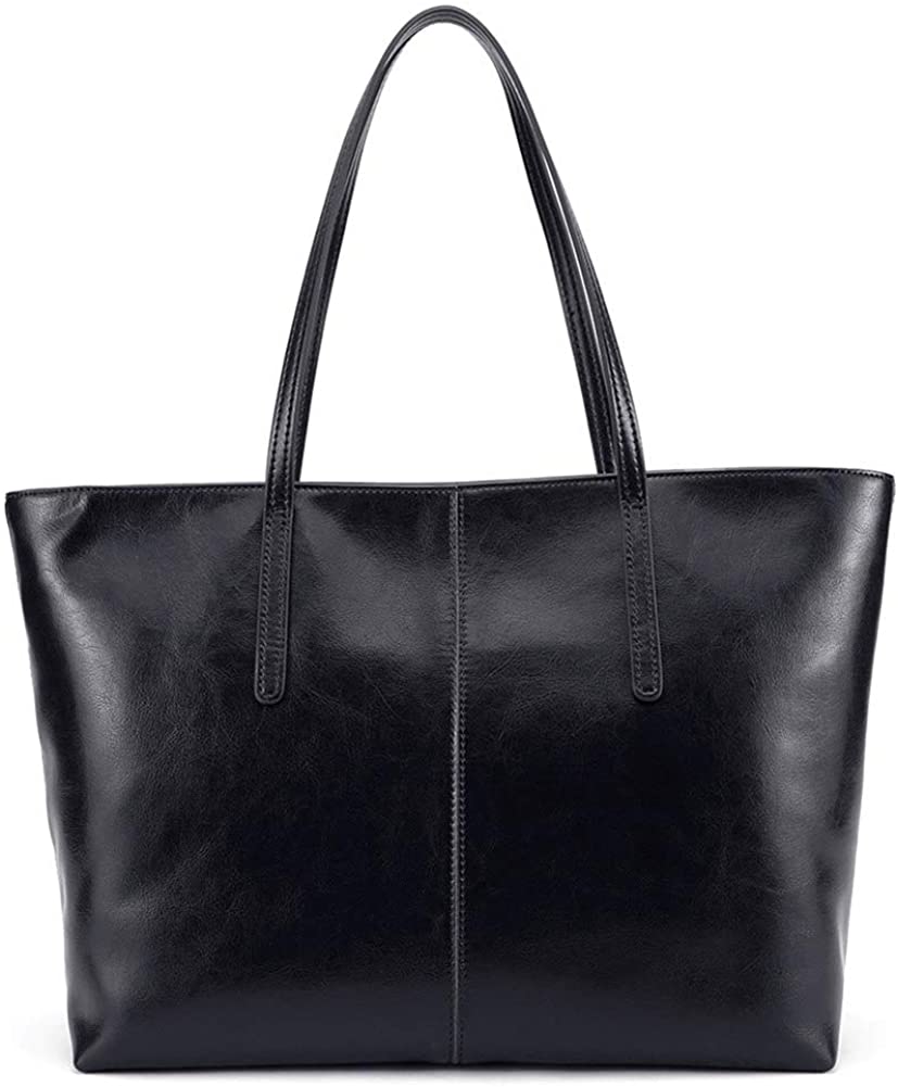 Price:$54.00    Women’s Genuine Leather Tote Shoulder Handbag Large capacity (Black)  Shoes