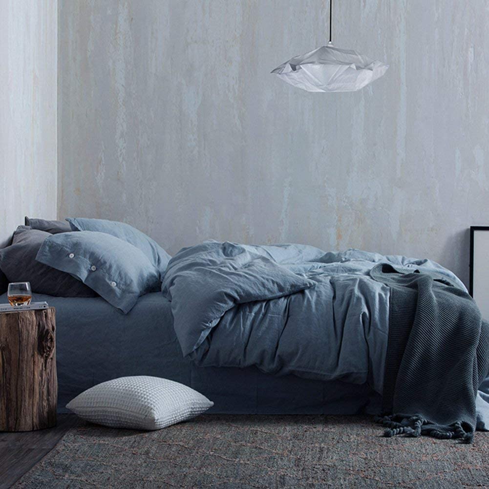 Price:$31.99    NANKO Duvet Cover Set Queen, 3 Piece - 1200 TC Hotel Luxury Microfiber Down Comforter Quilt Bedding Covers with Deco Buttons, Zipper, Ties - Modern Style for Men Women Bedroom, Gray/Grey  Home & Kitchen