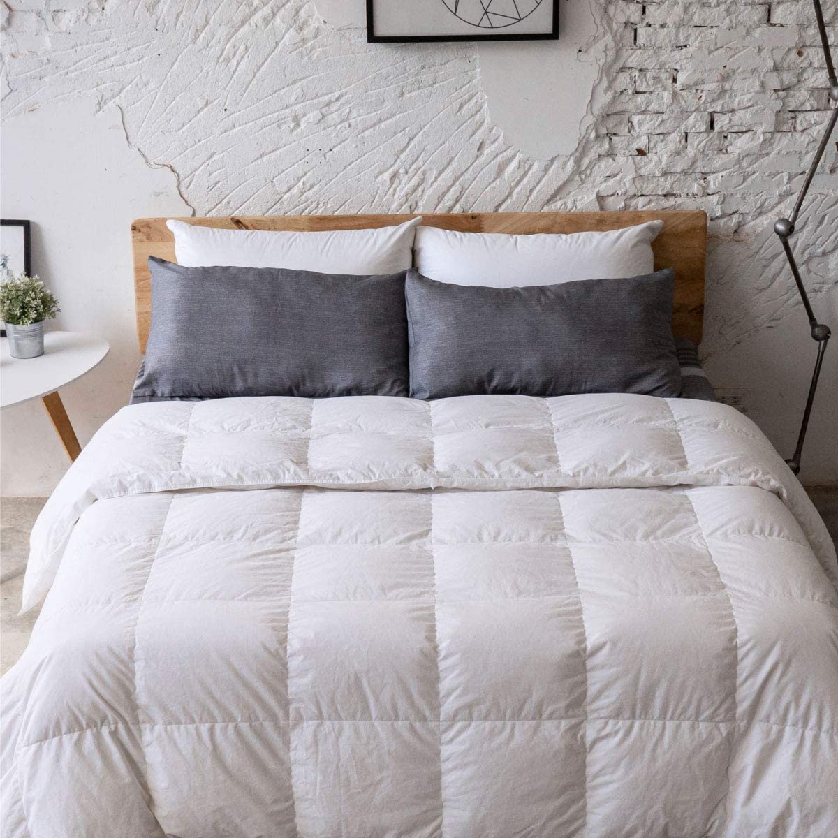 Price:$129.99    Antar Home Lightweight All Season Down Comforter, Duvet Insert Queen, 100% Cotton Shell, Real Filling White Down, Hypoallergenic (White)  Home & Kitchen