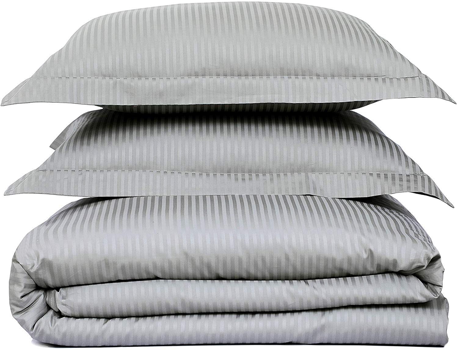 Price:$79.99    500 Thread Count 100% Cotton Stripe, Best Hotel Luxury Bedding 3-Piece Duvet Cover Set Zipper Closure-Full/Queen (90"x92")-3 Piece (1 Duvet Cover + 2 Pillow Shams) Soft, Silky Sateen Weave  Home & Kitchen