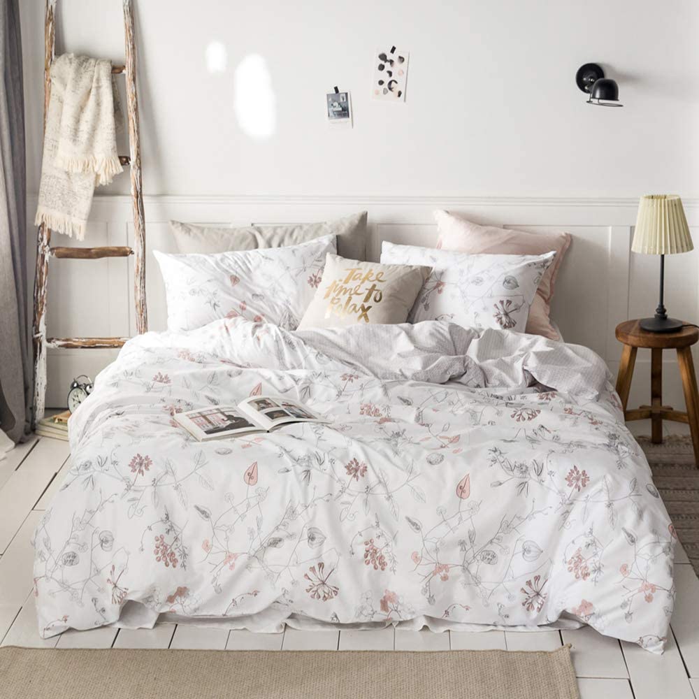Price:$48.99    HIGHBUY Floral Duvet Cover Set Twin Kids Girls Botanical Bedding Sets Cotton Comforter Cover Twin Boho Bedding Duvet Cover Set,Reversible Geometric Plaid Duvet Cover for Children Teens  Home & Kitchen