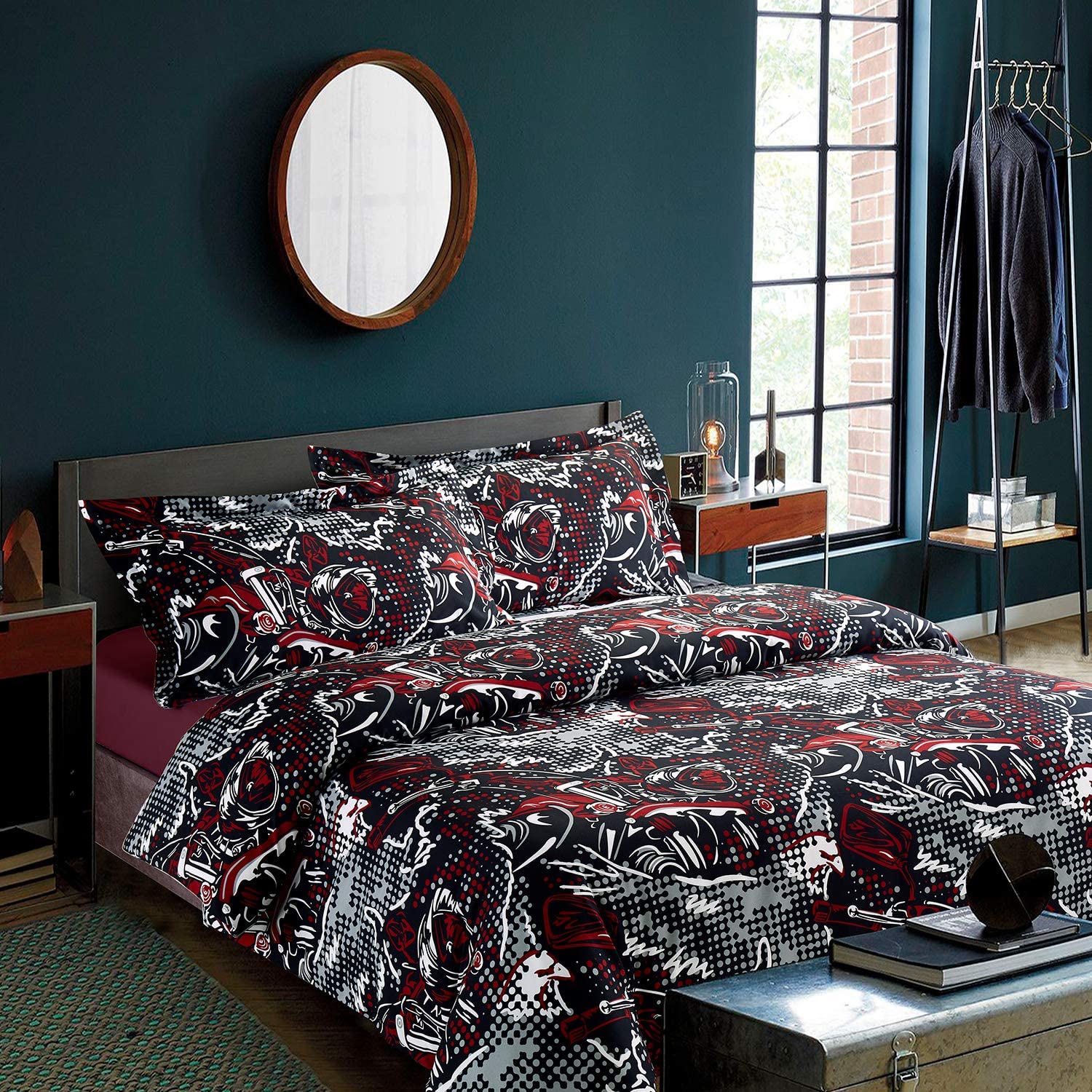 Price:$11.99    Ashler Printed Duvet Cover Set - Brushed Microfiber Luxury Comfortable Soft and Durable Hotel Quality - Wrinkle, Fade and Stain Resistant (King, Motorcycle)  Home & Kitchen