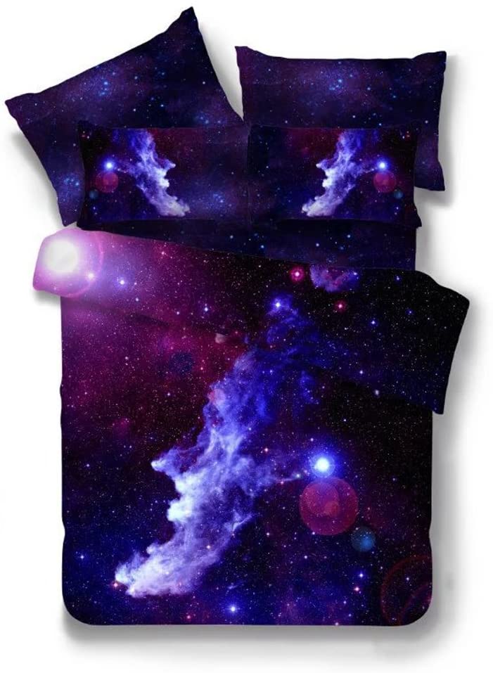 Price:$26.99    Nattey Sky Starry Duvet Cover Set Galaxy Bedding Set Twin Size(Rose Pink and Purple) (Twin)  Home & Kitchen