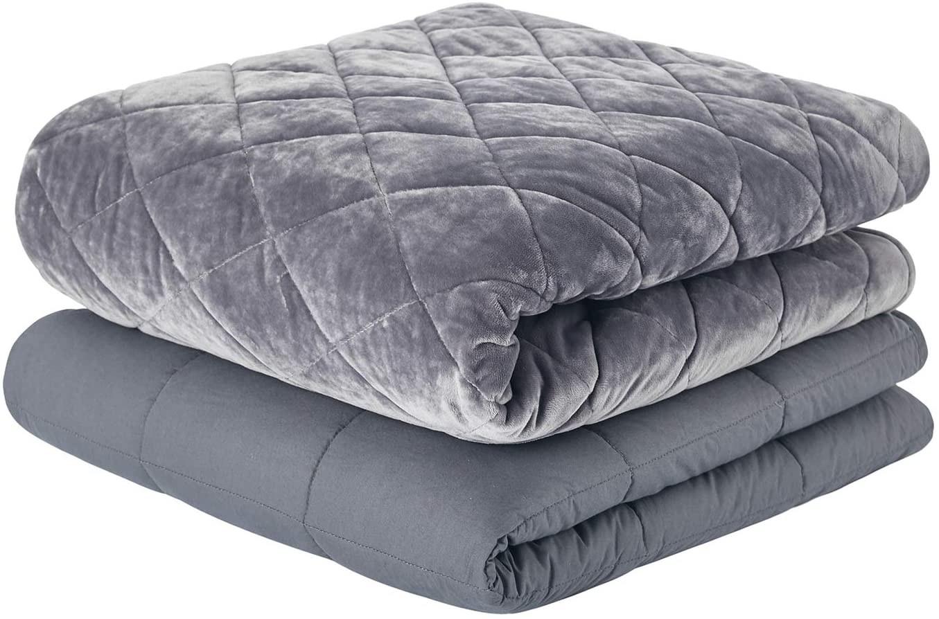 Price:$69.90    RelaxBlanket Weighted Blanket Luxury Set | 48''x72'',15lbs | for Individual Between 140-190 lbs | with Double Side Quilted Minky Duvet Cover | Super Cozy and Warm | Dark Grey- Diamond  Kitchen & Dining