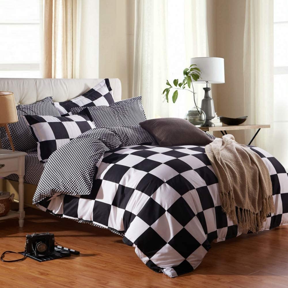 Price:$26.98    NOKOLULU Buffalo Check Black and White Plaid Duvet Cover Set with Zipper Closure Gingham Preppy Grid Pattern Checkered Printed Bedding Set, Luxury Soft Breathable Comfortable (Twin,Black and White)  Home & Kitchen