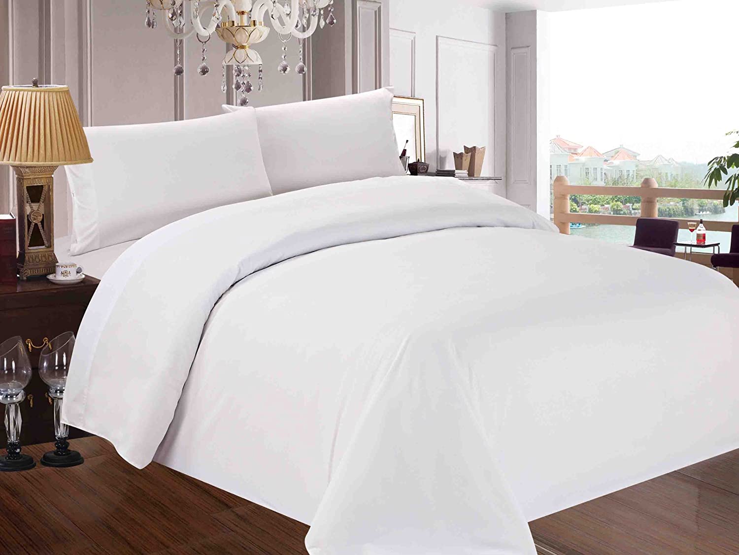 Price:$18.99    Red Nomad Luxury Duvet Cover & Sham Set, 3 Piece, King/California King, White  Home & Kitchen
