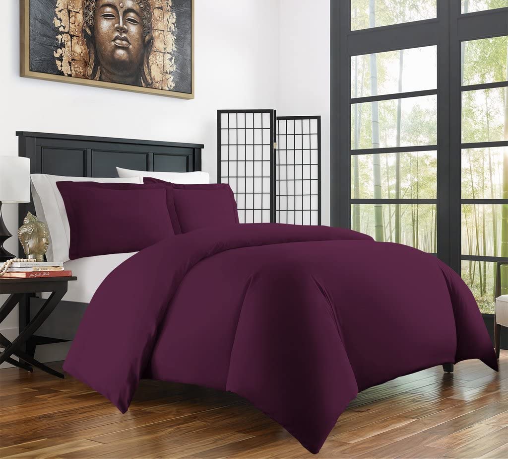 Price:$21.99    Zen Bamboo Ultra Soft 3-Piece Rayon Derived From Bamboo Duvet Cover Set - Hypoallergenic and Wrinkle Resistant - King/Cal King - Purple  Home & Kitchen