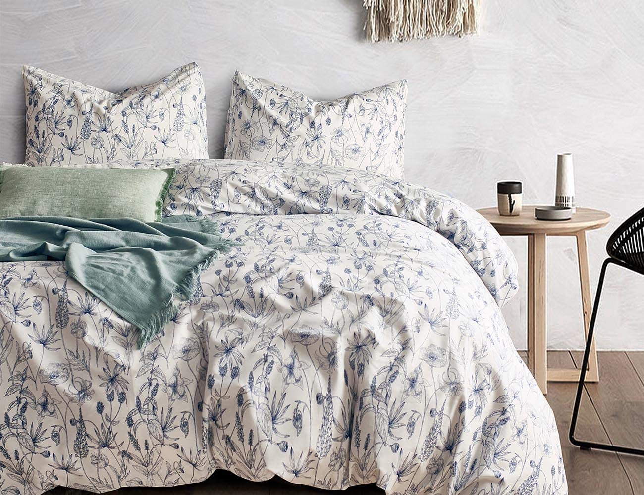 Price:$48.29    Opcloud Bedding Duvet-Cover-Set,600TC Queen Cotton Luxury Soft Floral Comforter Cover Set,1 Duvet Cover and 2 Pillow Shams Bedding-Set  Home & Kitchen