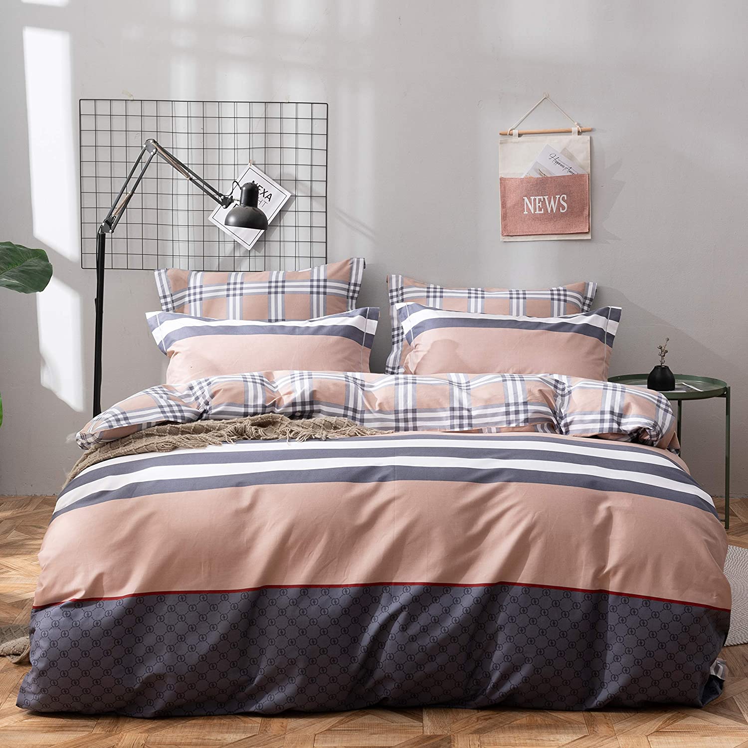 Price:$39.99    BEDAZZLED Duvet Cover Queen, 400 Thread Count 100% Long Staple Cotton Duvet Cover Set - 3 Piece (Queen, Warm Shadow)  Kitchen & Dining