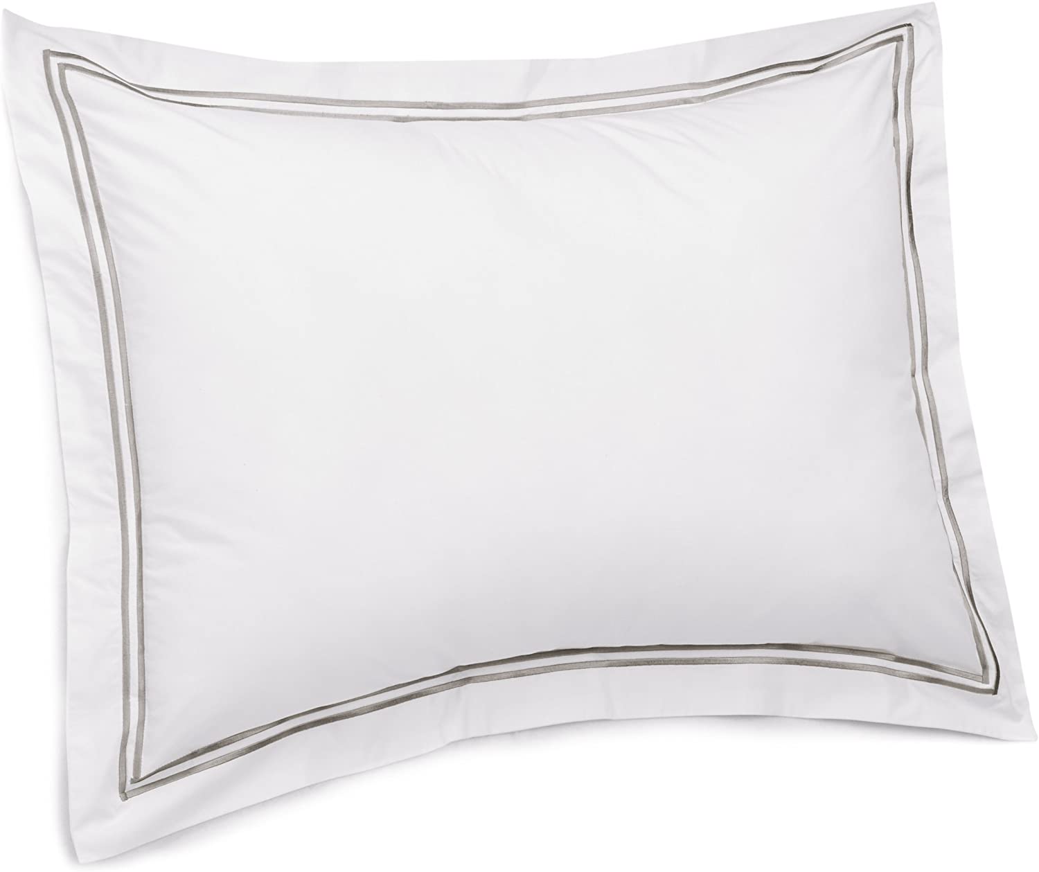 Price:$15.49    Pinzon 400-Thread-Count Egyptian Cotton Sateen Hotel Stitch Sham - King, Silver Grey  Home & Kitchen