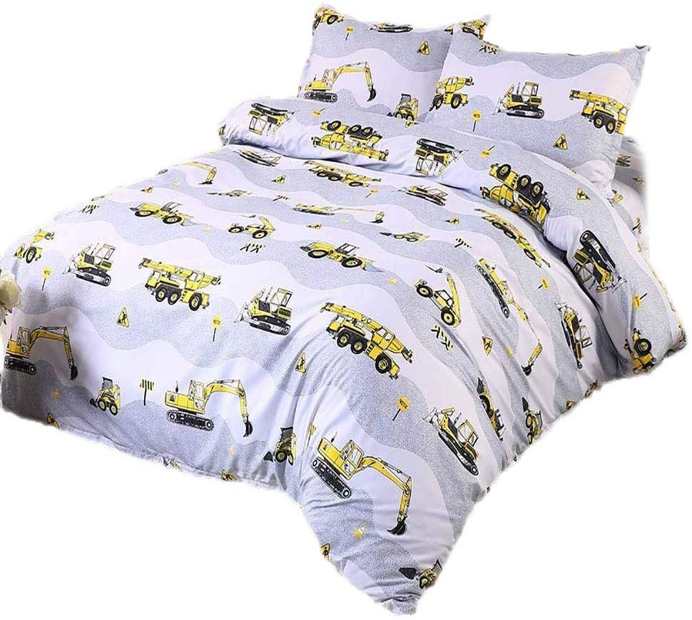 Price:$27.98    BeddingWish Cartoon Construction Excavator Tractor Beddding(No Comforter and Sheet)Set For Kids Teen Boys,1 Duvet Cover + 2 Pillow Shams -Twin Size (3Pcs)  Home & Kitchen