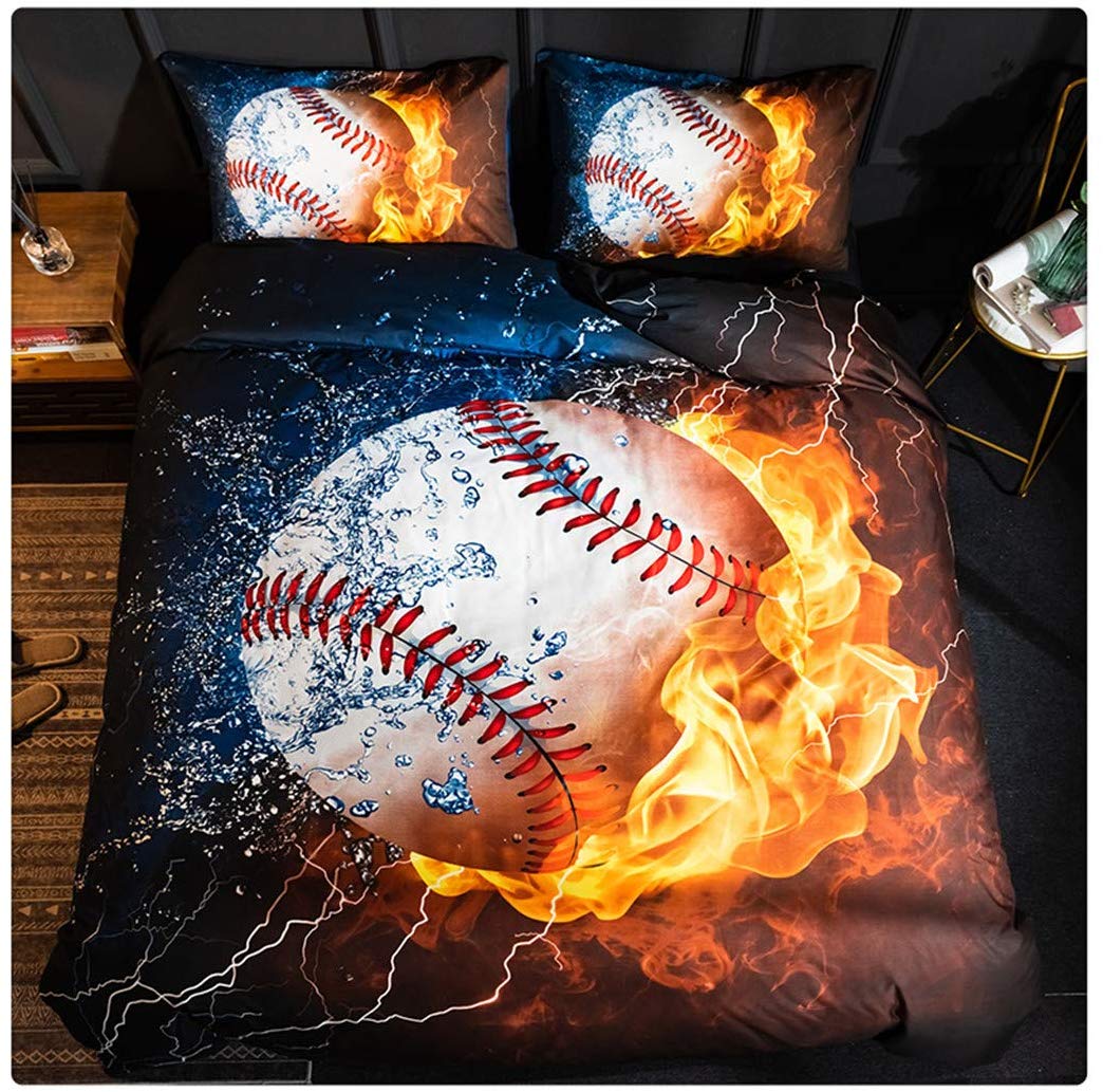 Price:$26.00    Homebed 3D Sports Baseball Bedding Set for Teen Boys,Duvet Cover Sets with Pillowcases,Twin Size,2PCS,1 Duvet Cover+1 Pillow sham  Home & Kitchen