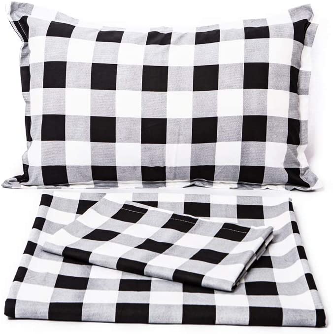 Price:$33.99    TEALP Buffalo Plaid Bedding Set Black and White Duvet Cover 3 Pieces Twin Size for Girls and Boys Room No Comforter No Bed Sheet  Home & Kitchen