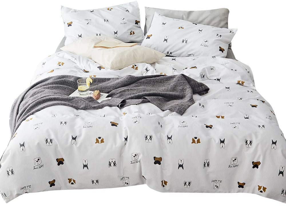 Price:$48.99    OTOB 3 Piece Puppy Dog Duvet Cover for Boys Girls, Cotton Bedding Set with 1 Comforter Cover and 2 Shams Zipper Ties, Teen Bedding Duvet Cover Sets Collections, Twin  Home & Kitchen
