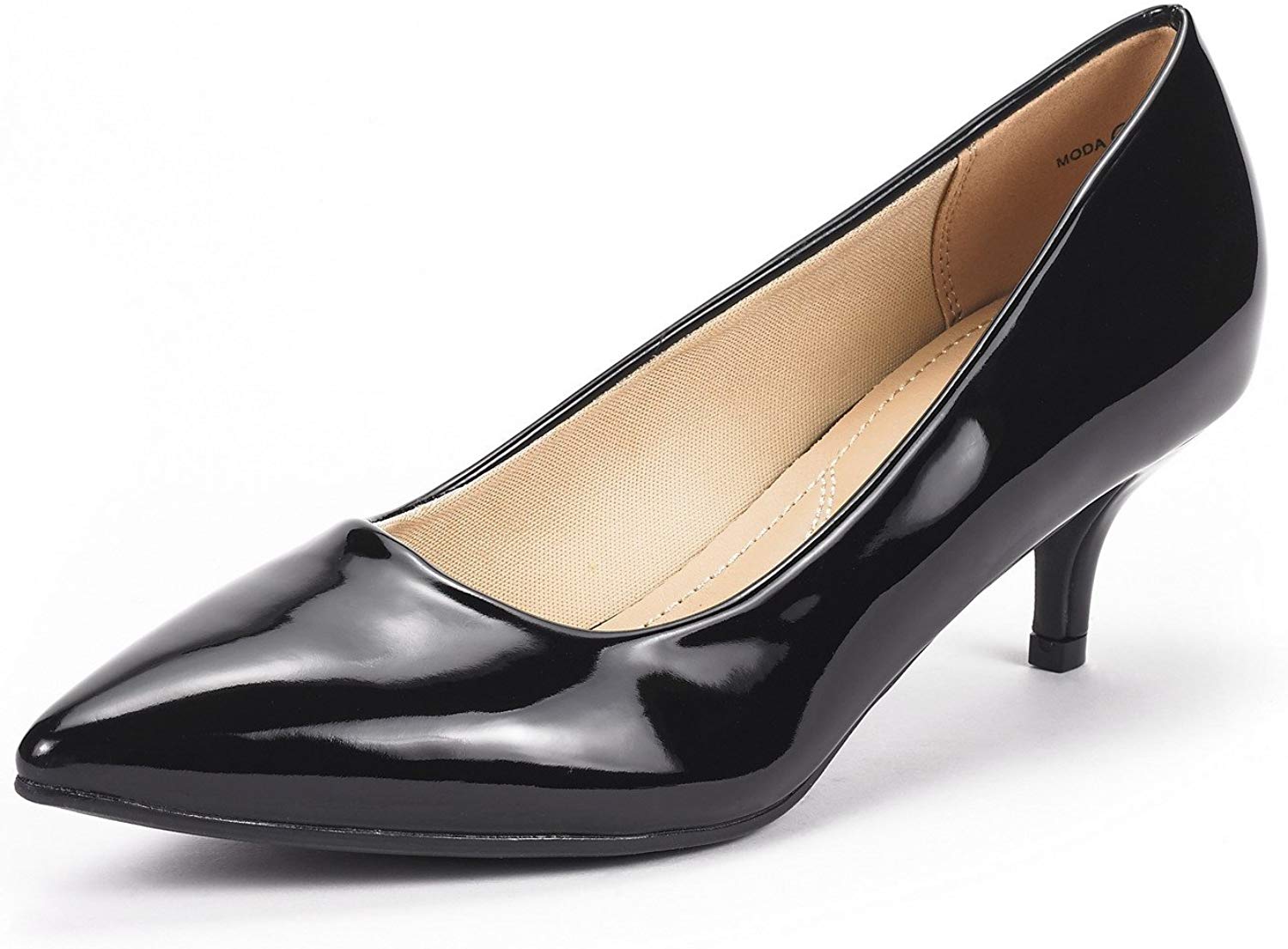 Price:$28.99   | DREAM PAIRS Women's Moda Black Pat Low Heel D'Orsay Pointed Toe Pump Shoes Size 5 M US | Pumps