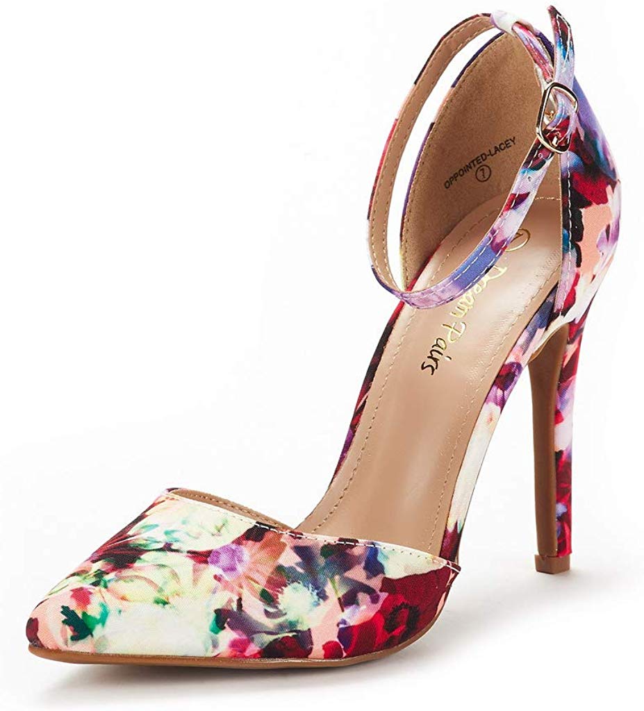 Price:$28.99   | DREAM PAIRS Women's Oppointed-Lacey Floral Fashion Dress High Heel Pointed Toe Wedding Pumps Shoes Size 5 M US | Pumps