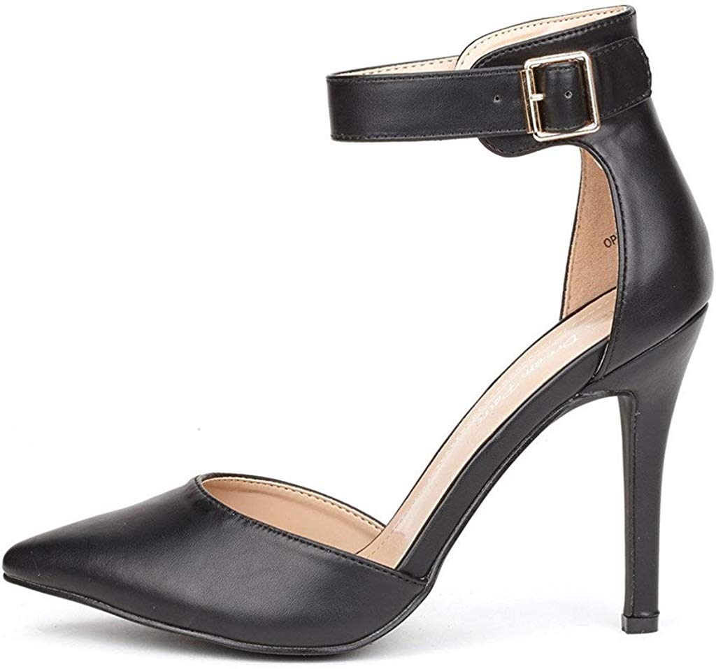 Price:$33.99   | DREAM PAIRS Oppointed-Ankle Women's Pointed Toe Ankle Strap D'Orsay High Heel Stiletto Pumps Shoes Black Size 5 | Pumps