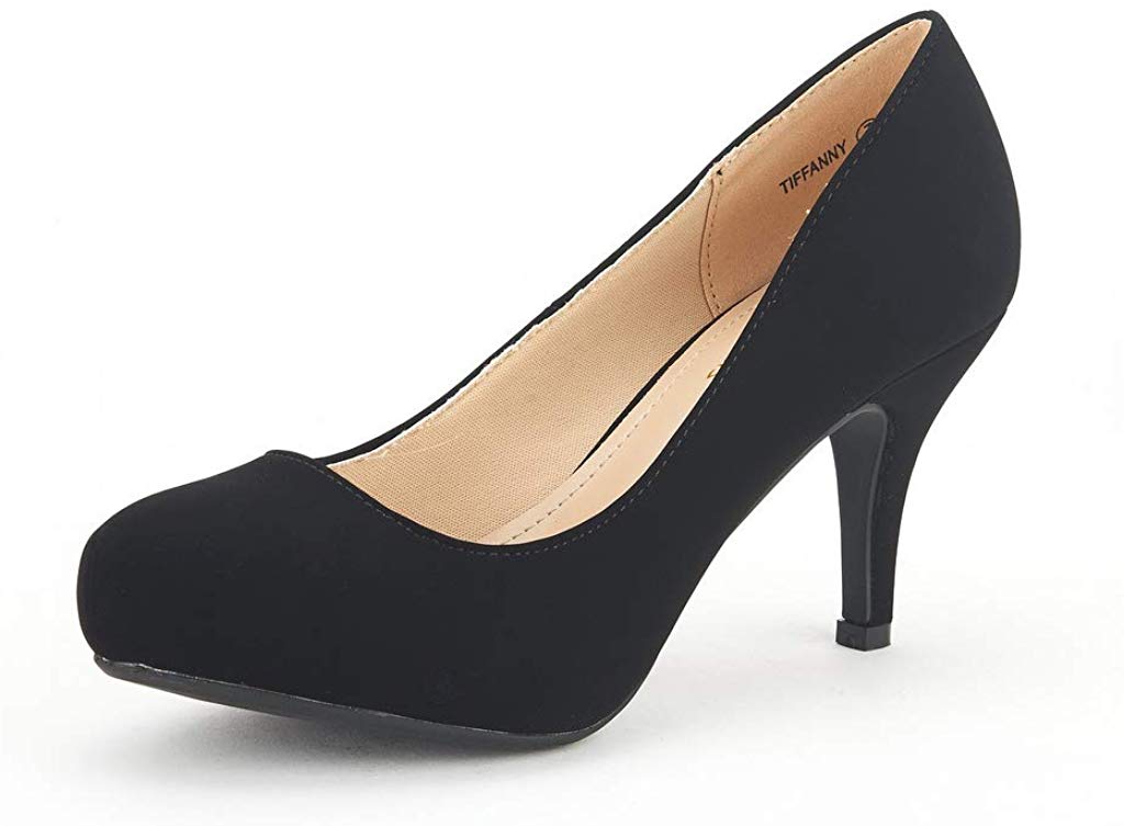 Price:$29.99   | DREAM PAIRS Tiffany Women's New Classic Elegant Versatile Low Stiletto Heel Dress Platform Pumps Shoes Black Size 5 | Pumps