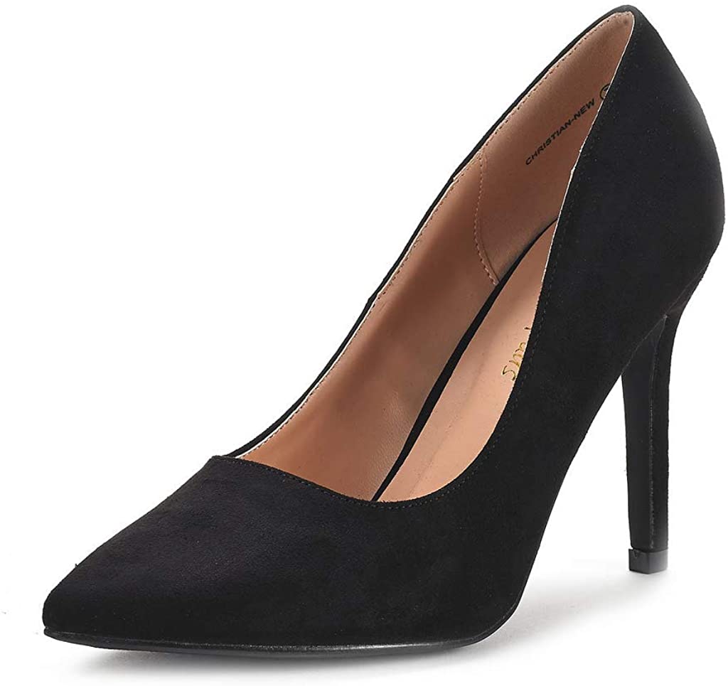 Price:$28.99   | DREAM PAIRS Women's Black Nubuck High Heel Pump Shoes - 5 M US | Pumps