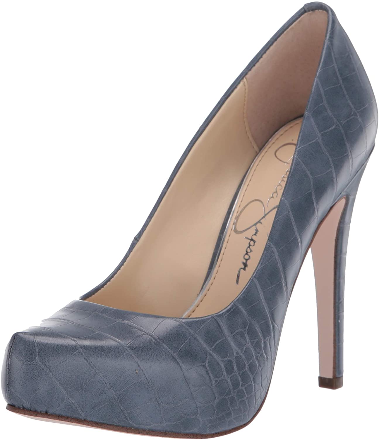 Price:$61.89   | Jessica Simpson Women's Parisah Pump, Ash Blue Gator, 5 M US | Flats