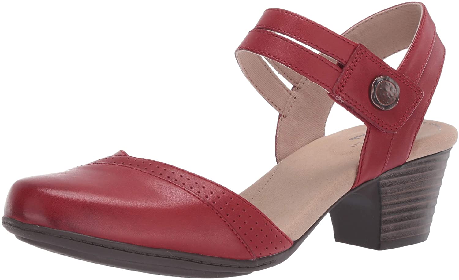 Price:$55.26   | Clarks Women's Valarie Rally Pump, Red Leather, 10 M | Shoes