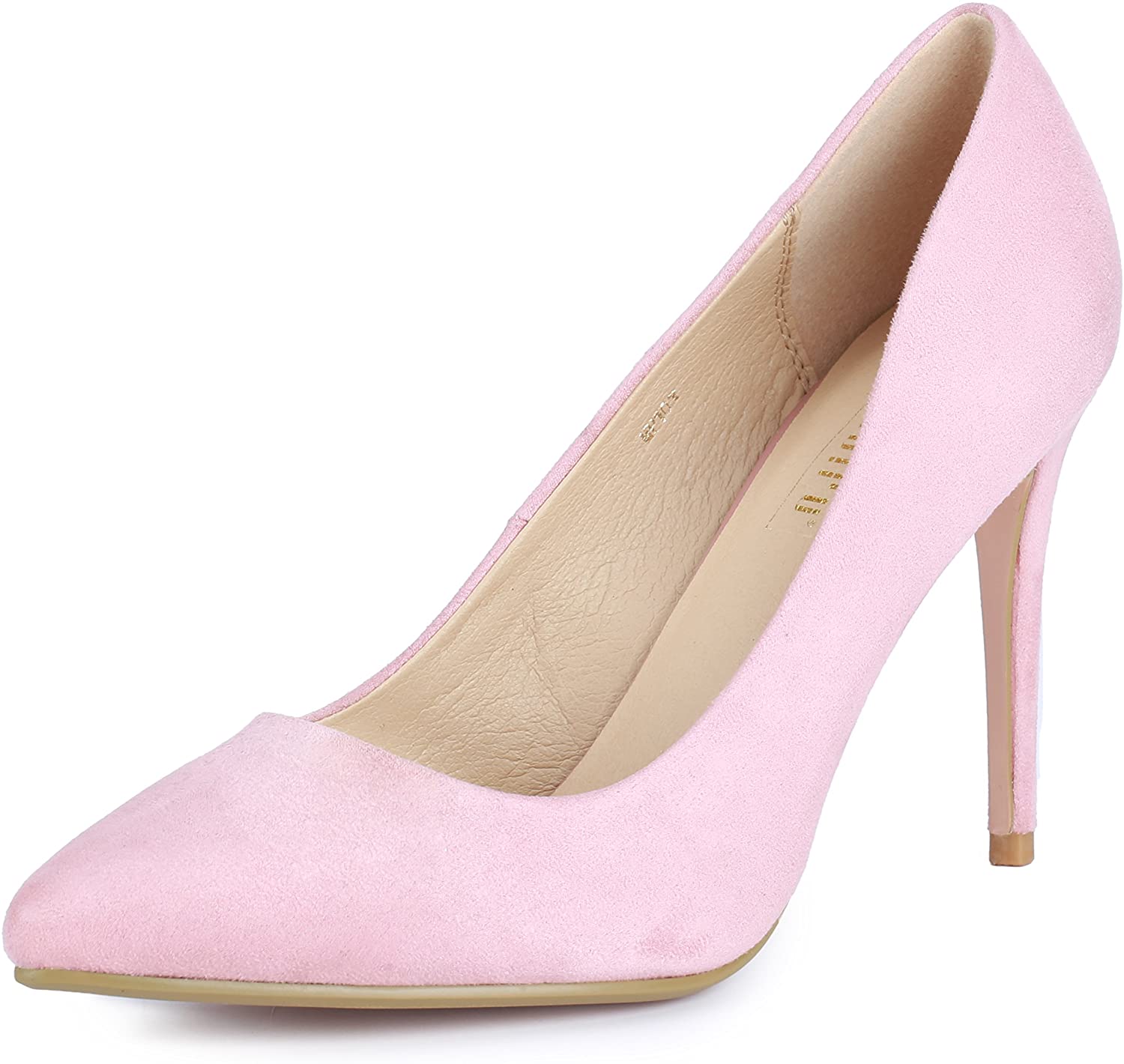 Price:$32.99   | IDIFU Women's IN4 Classic Pointed Toe High Heels Pumps Wedding Dress Office Shoes (Pink Suede, 5 B(M) US) | Pumps