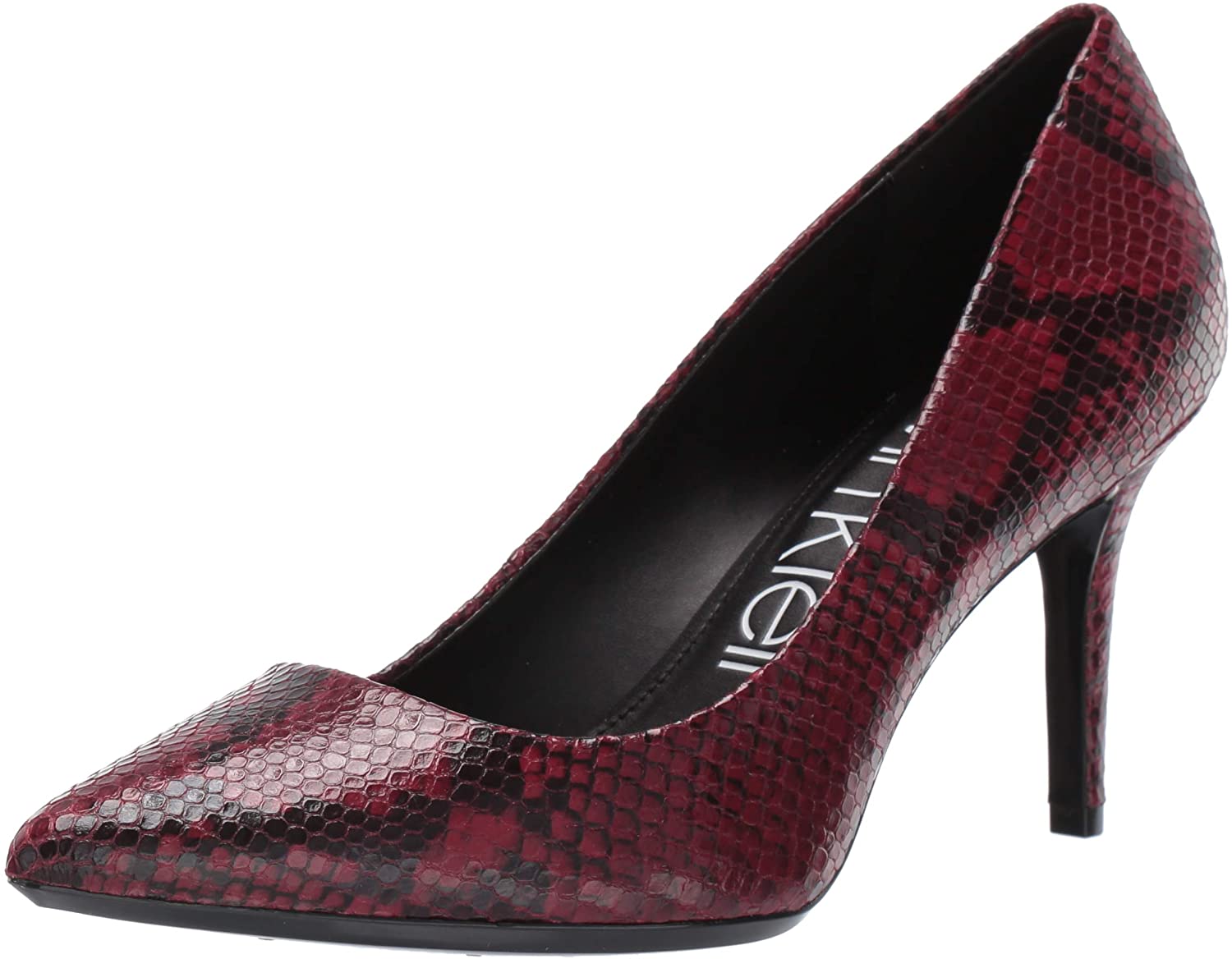 Price:$65.99   | Calvin Klein Women's Gayle Pump, barn red Two Tone Snake, 5 M M US | Pumps