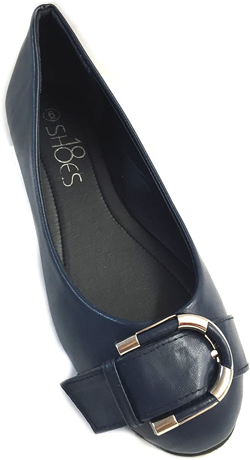 Price:$7.99   | Emuna Womens Faux Leather Ballerina Ballet Flats Shoes W/Buckle 4 Colors | Flats
