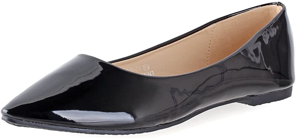 Price:$11.93   | Bella Marie BellaMarie Angie-28 Women's Classic Pointy Toe Ballet Flat Shoes | Flats