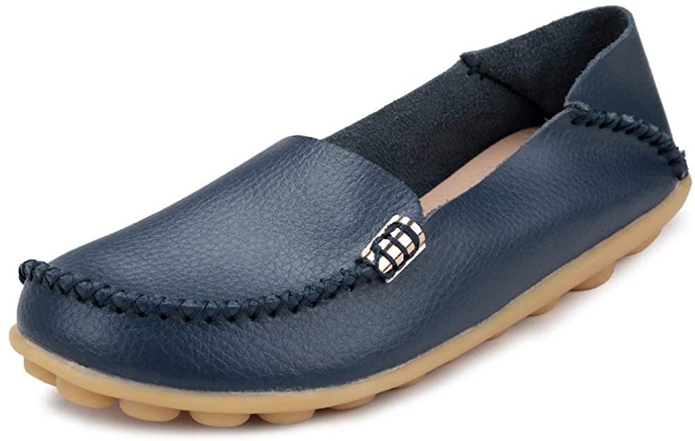 Price:$9.99   | FUDYNMALC Womens Casual Leather Flats Comfortable Silp on Moccasins Wild Driving Loafers Breathable Walking Shoes | Loafers & Slip-Ons