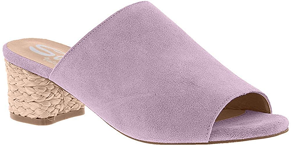 Price:$30.11   | Sbicca Women's Halma Suede Open-Toe Raffia Heeled Slip On Sandals Shoes | Heeled Sandals
