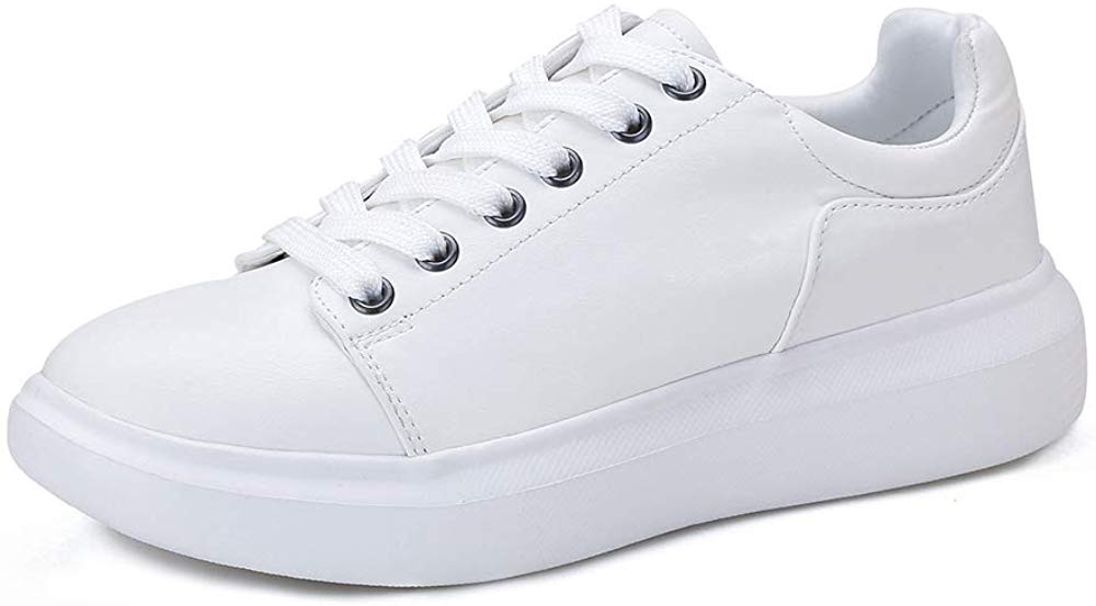 Price:$22.99   | Huahuahuipin Women's Fashion PU Leather Sneaker Casual Lace Up Low Top Shoes | Fashion Sneakers