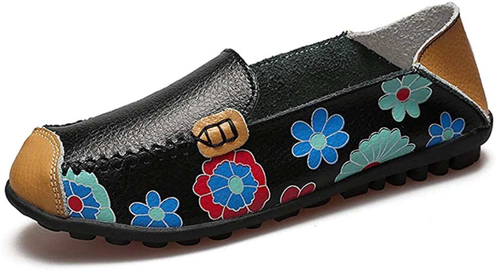 Price:$14.99   | zhenghewyh Women Leather Loafers Casual Driving Slip on Flat Shoes Comfortable Walking Shoes for Ladies | Loafers & Slip-Ons