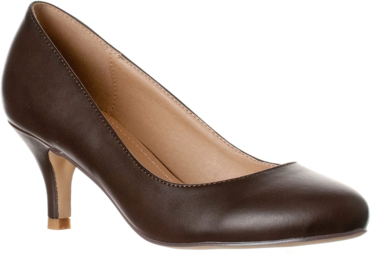 Price:$34.99   | Riverberry Women's Ruby Round Toe, Kitten Low Height Pump Heels | Pumps