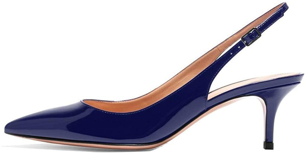 Price:$29.99   | Sammitop Women's Pointed Toe Slingback Shoes Kitten Heel Pumps Comfortable Dress Shoes | Pumps