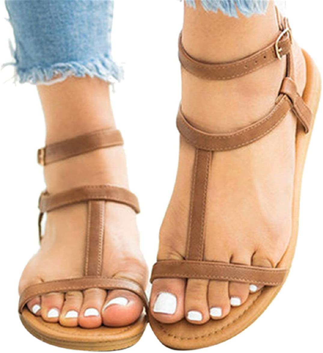 Price:$4.27    Women Flat Sandals Buckle Strap Shoes Low Heel Wedge Sandals Beachwear Sandals Shoes by Gyouanime  Clothing