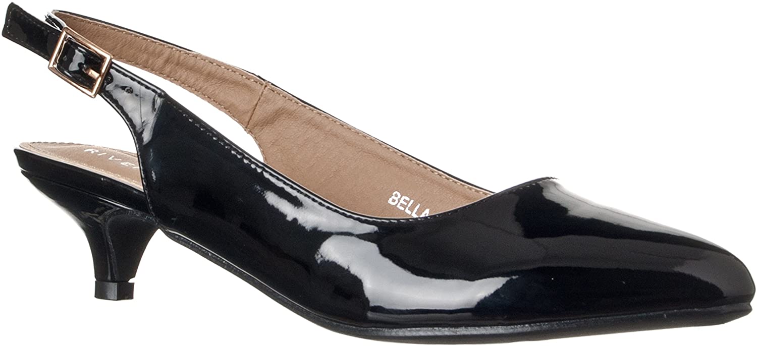 Price:$34.99   | Riverberry Women's Bella Pointed Toe Sling Back Low-Height Pump Heels | Pumps