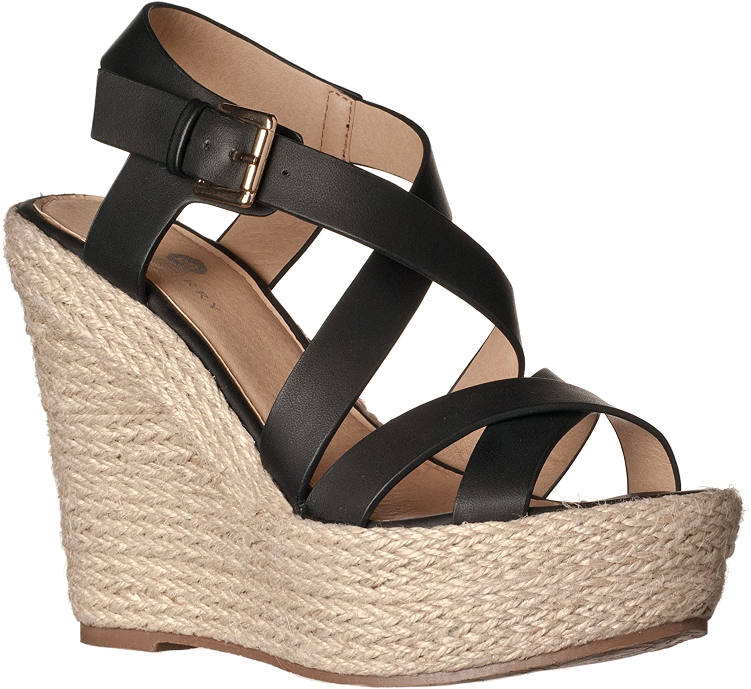 Price:$34.99   | Riverberry Women's Sara Faux Leather Sandal Wedges | Platforms & Wedges