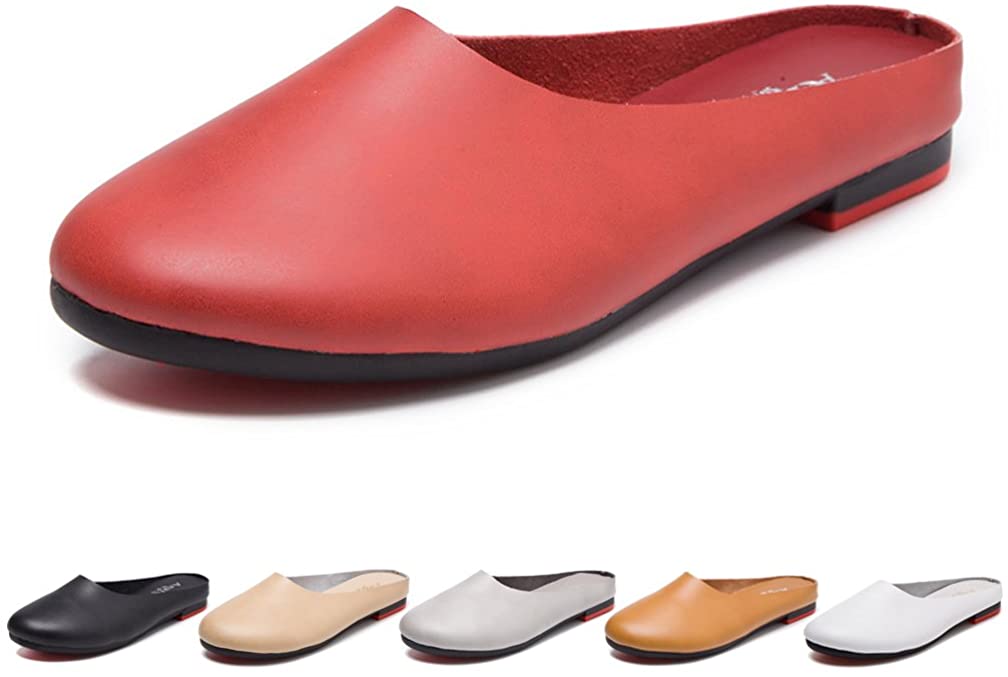 Price:$27.99   | Women's Leather Casual Loafer Ladies Slip on Walking Flats Shoes Slippers Driving Shoes Moccasin Boat Shoes | Loafers & Slip-Ons