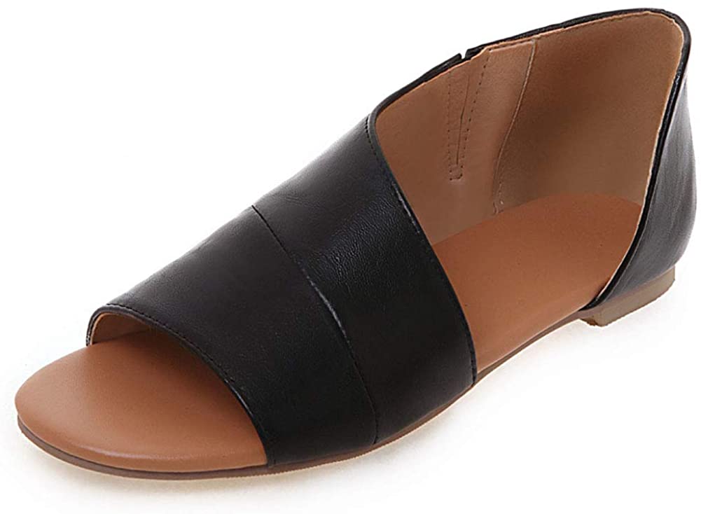 Price:$22.29   | SaraIris Heeled Shoes Flat Sandals for Women 2019 Summer Open Toe Slip On Less Platform Chunky Heel Sandals | Heeled Sandals