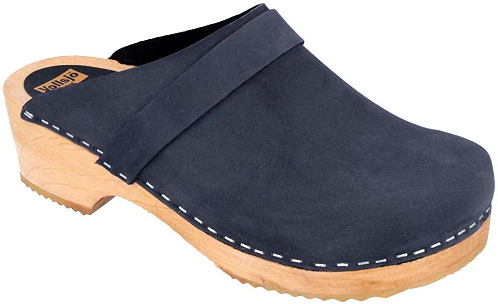 Price:$45.49   | Vollsjo Women's Genuine Leather Wooden Clogs Made in EU | Mules & Clogs