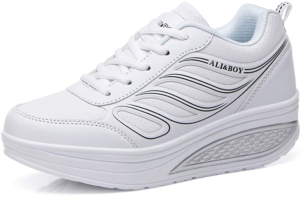 Price:$18.99   | Orlancy Women's Lace Up Platform Shape Up Sports Sneakers | Walking