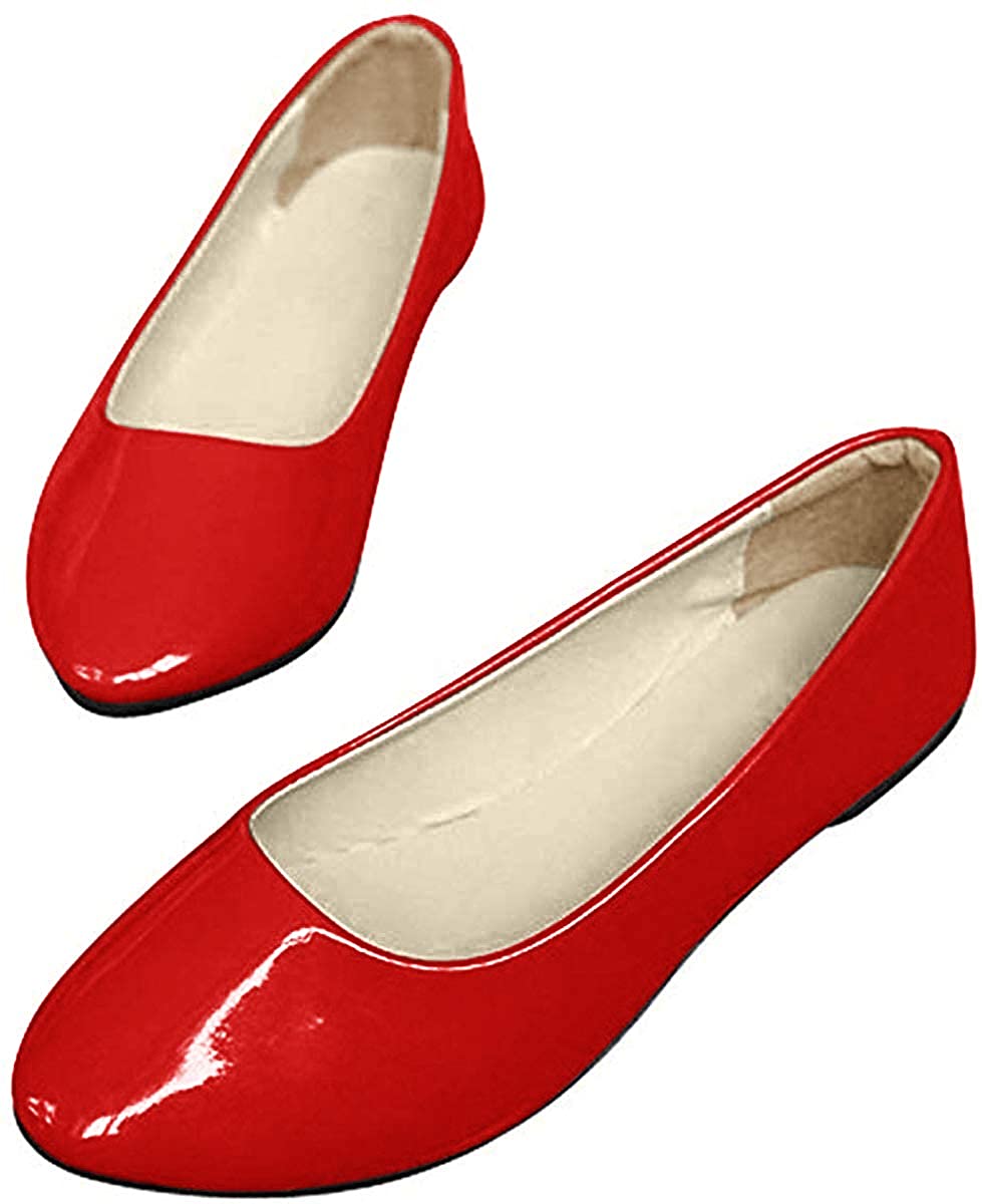 Price:$6.99   | DeerYou Women Ballet Flats Pointy Toe Slip On Comfort Classic Ballerina Walking Shoes | Flats
